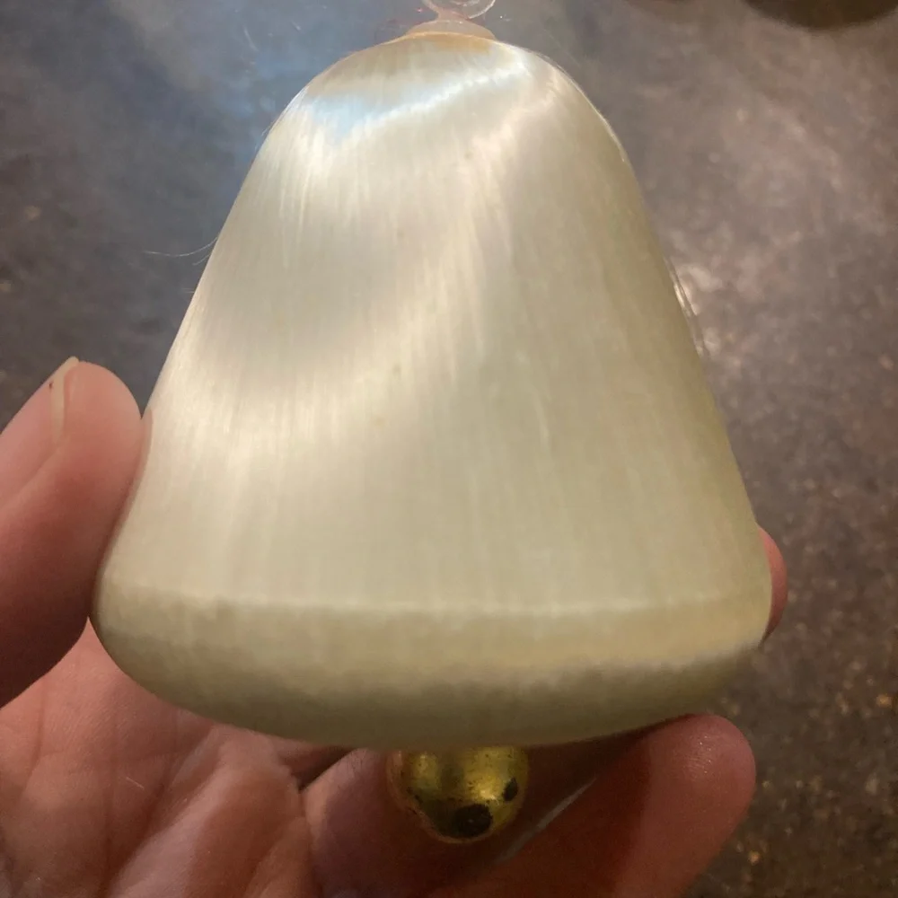 Sey of 8 Vintage White Satin Ornaments